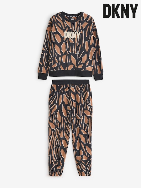 Dkny Logo Fleece Gifting Long Sleeves Top & Joggers Set (AB9433) | $144