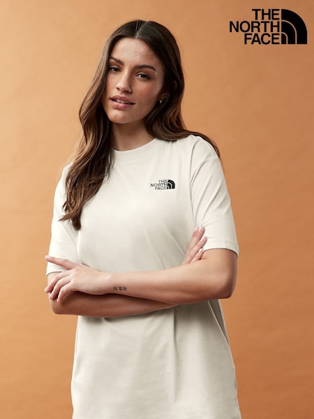 The North Face Cream Oversized Simple Dome 100% Cotton T-Shirt (AB9476) | €40