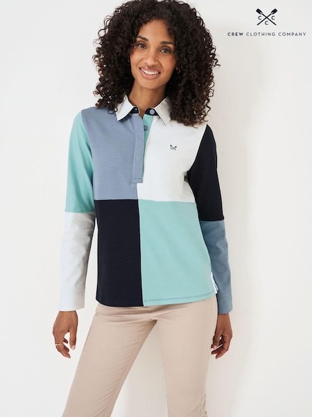 Crew Clothing Blue Quartered Rugby 100% Cotton Shirt (AB9566) | €42