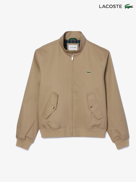 Lacoste Showerproof Cotton Twill Harrington Brown Jacket (AB9609) | €292