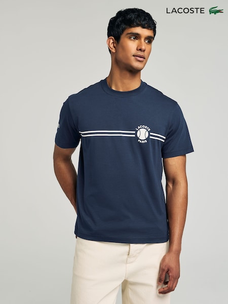 modra - Lacoste Classic Fit Embroidered Printed Jersey T-Shirt (AB9619) | € 79