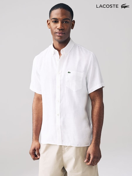 Lacoste Regular Fit Short Sleeved Linen Shirt (AB9630) | kr2 420