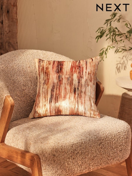 Orange 43 x 43cm Haze Velvet Stripe Cushion (AB9702) | 108 QAR