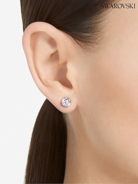 Swarovski Silver Tone Round Cut White Rhodium Plated Constella Stud Earrings (AB9762) | €87