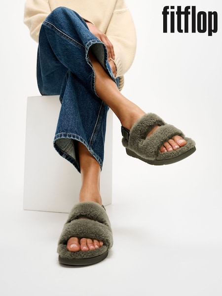 Grønn - Fitflop Gen-ff Shearling Two-bar Sandals