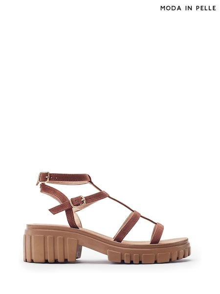 Hnědá - Moda In Pelle Karyna Gladiator Chunky Sandals