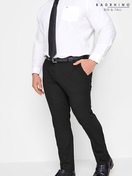 BadRhino Big & Tall Black Plain Suit Trousers (AC0403) | 84 QAR