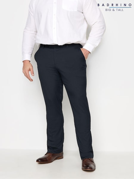 Albastru - Costum Badrhino Big & Tall uni Pantaloni (AC0405) | 142 LEI