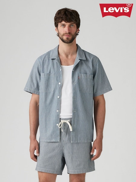 Levi's® Blue Short Sleeve Standard Camp 100% Cotton Shirt (AC0411) | €72