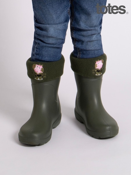 Totes Green Childrens Totes Peppa Pig Welly Liner Socks (AC0442) | €17.50