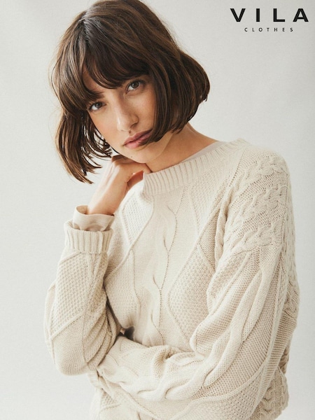 VILA Long Sleeve Cosy Cable Knit Jumper (AC0463) | 142 LEI