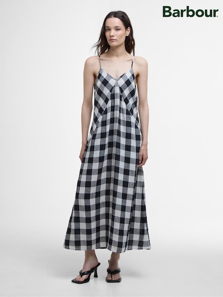 Barbour® Black 100% Linen Maya Midi Dress (AC0476) | €239