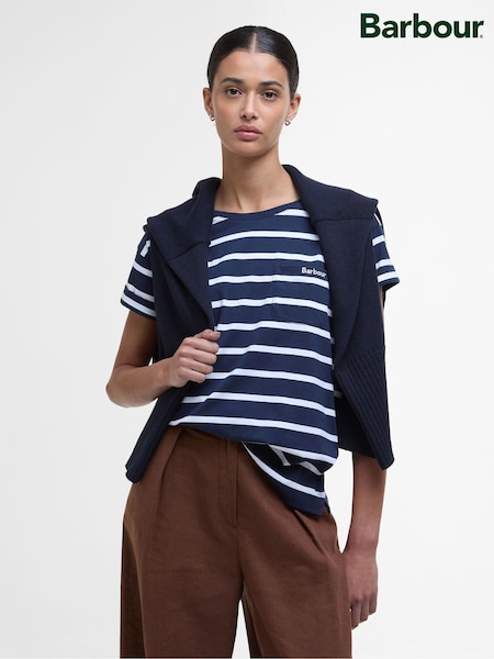 Barbour® Blue 100% Cotton Otterburn Stripe T-Shirt (AC0507) | €69