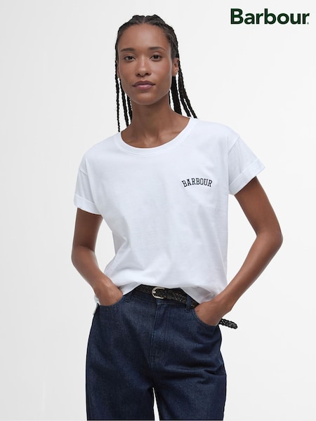Barbour® White 100% Cotton Kenmore T-Shirt (AC0510) | €52