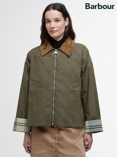 Barbour® Green 100% Cotton Catlin Showerproof Jacket (AC0511) | ₪1,267