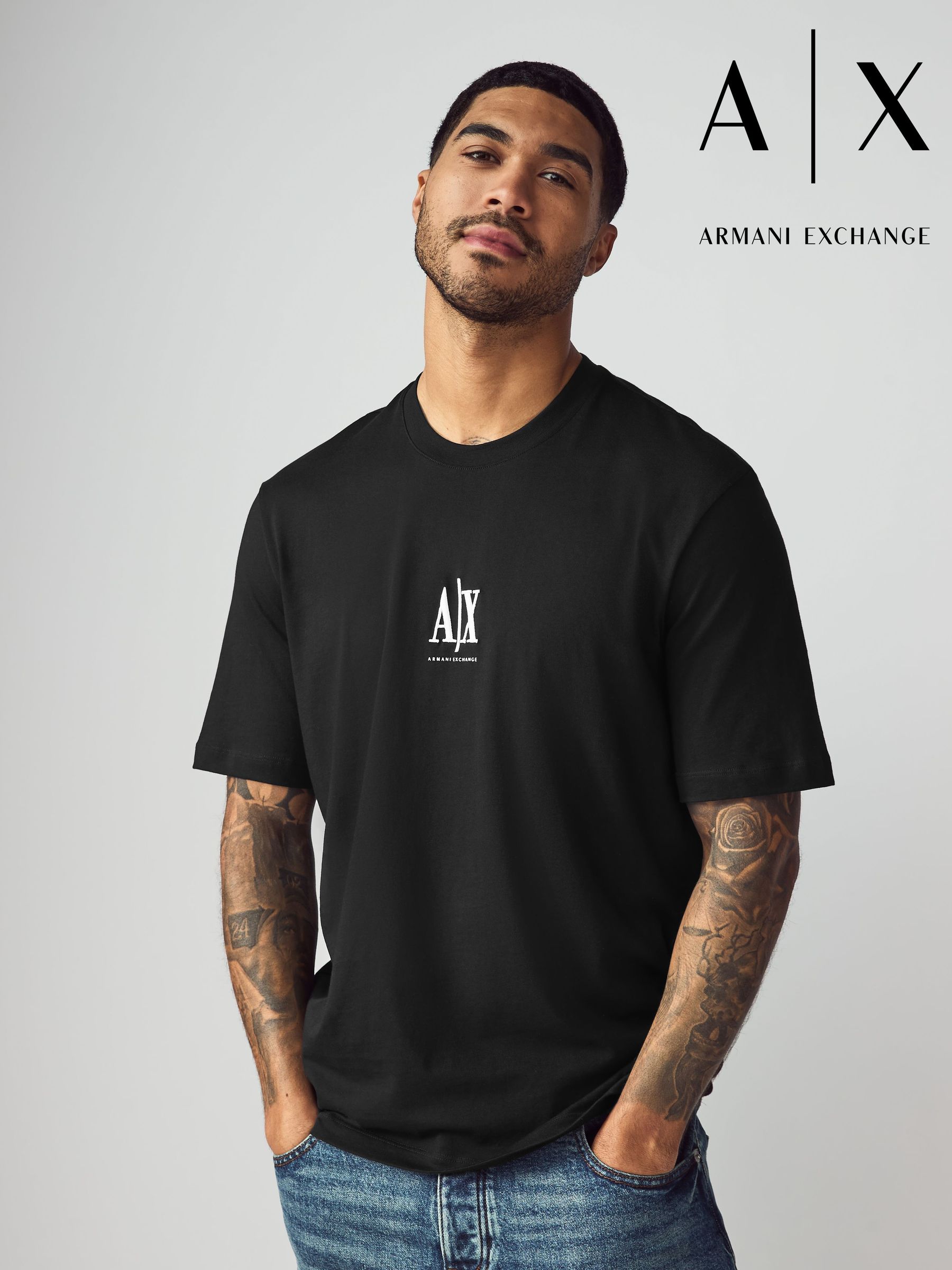 Men s T Shirts Armani Exchange Single Print Tops Next Luxembourg