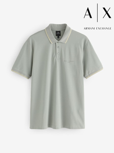 Armani Exchange Tipped Grey Polo Shirt (AC0565) | AED437
