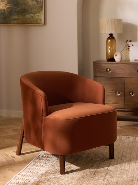 Soft Velvet Rust Brown Alma Accent Chair (AC0578) | €365