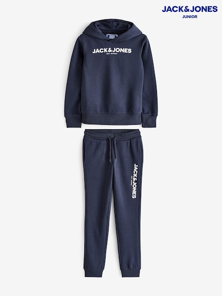 JACK & JONES JUNIOR Logo Hoodie Joggers Tracksuit Set (AC0591) | AED163