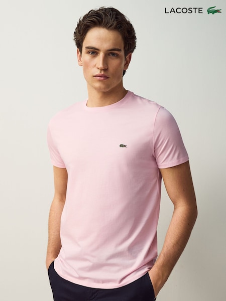 Розовый - Lacoste Luxury Pima 100% Cotton T-Shirt (AC0702) | €73