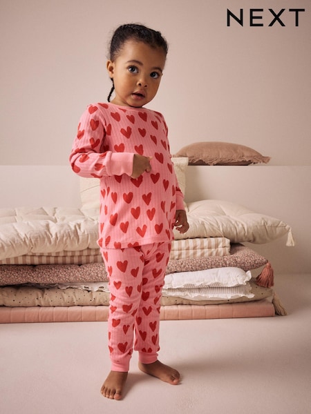 Red/Pink Heart Print Snuggle Pyjamas 1 Pack (9mths-9yrs) (AC0771) | kr184 - kr234