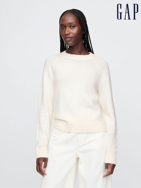 Crème - Gap CashSoft trui met ronde hals en textuur (AC0812) | € 54