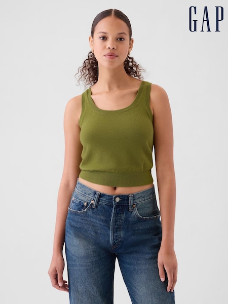 Gap Green CashSoft Cropped Vest Top (AC0837) | €20.50