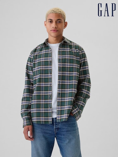 Gap Green Check Regular Fit Long Sleeve Oxford Shirt (AC0841) | €27