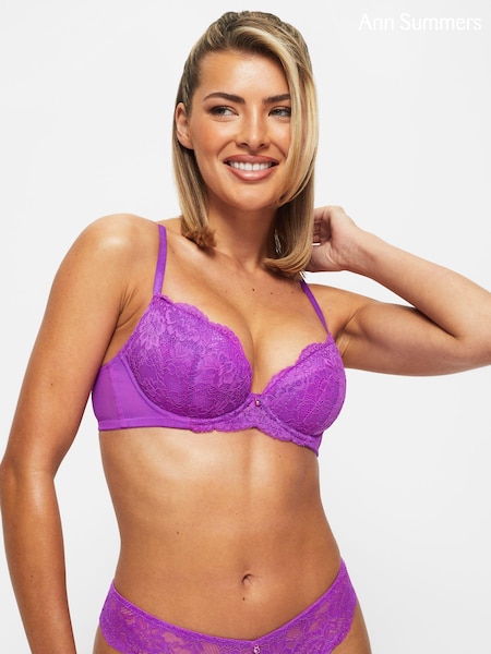 Violet - Sutien decoltat cu decolteu adânc Ann Summers Sexy Dantelă Planet (AC0888) | 63 LEI