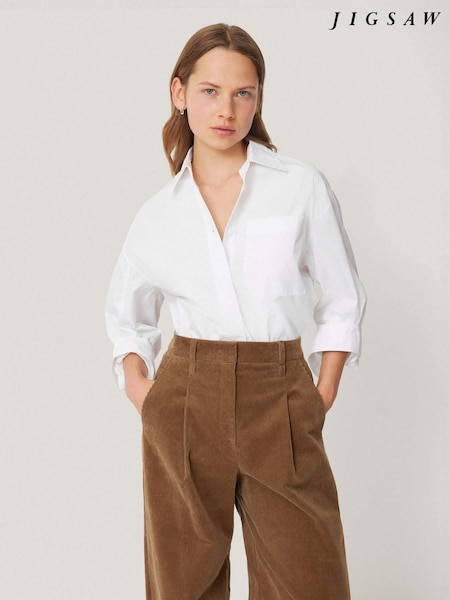 Weiß - Jigsaw Heritage 100 % Baumwollhemd in Relaxed Fit (AC0896) | 92 €