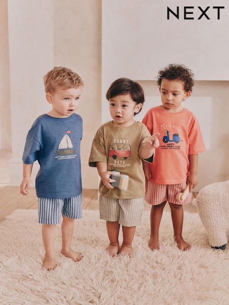 Mil rayas de transporte - Woven Shorts Pyjamas 3 Pack (9mths-8yrs) (AC0919) | 33 € - 41 €