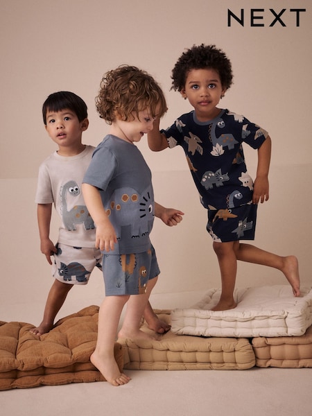 Navy/Grey Dinosaur - Short Pyjamas 3 Pack (9mths-8yrs) (AC0926) | 32 € - 40 €