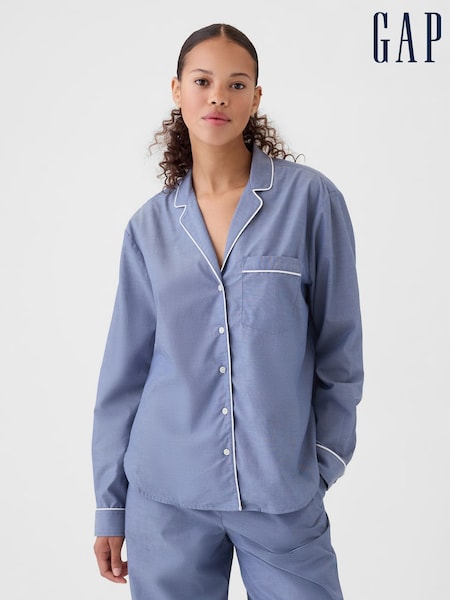 Gap Blue 100% Cotton Poplin Pyjama Top (AC0976) | €17