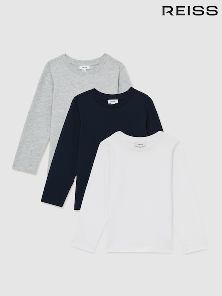 Reiss Fort Cotton-Jersey Long-Sleeve T-Shirts 3 Pack (AC1006) | 44 €