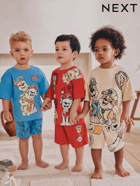 Red/Blue Paw Patrol Shorts Pyjamas 3 Pack (9mths-8yrs) (AC1057) | €41 - €49