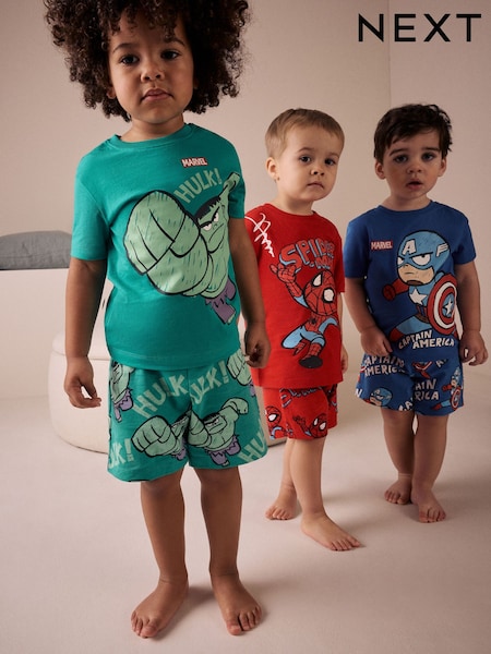Multi Bright Mini Marvel License 100% Cotton Short Pyjamas 3 Pack (12mths-11yrs) (AC1066) | €41 - €52