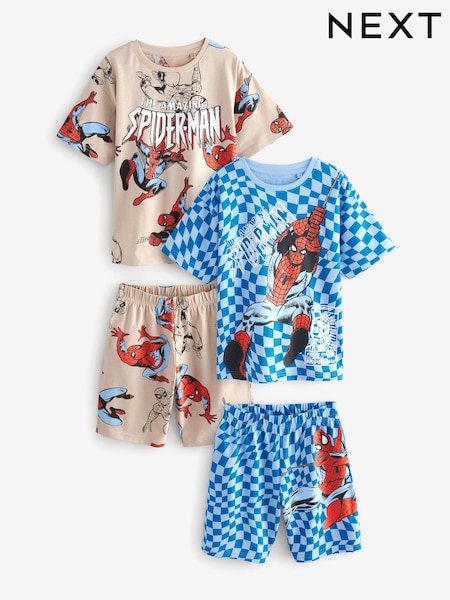 Navy/Camel Spiderman License Short Pyjamas 2 Pack (12mths-10yrs) (AC1068) | €31 - €40