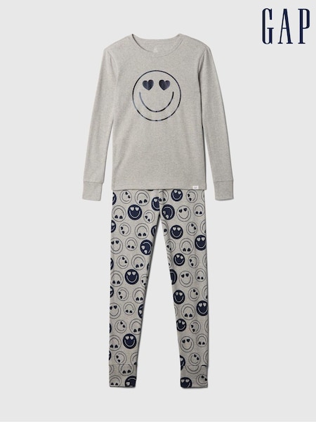 Gap Grey Cotton Long Sleeve Pyjama Set (4-13yrs) (AC1093) | €15.50