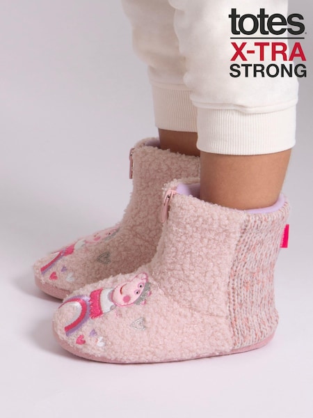 Totes Pink Childrens Peppa Pig Bootie Winter Slippers (AC1147) | €25