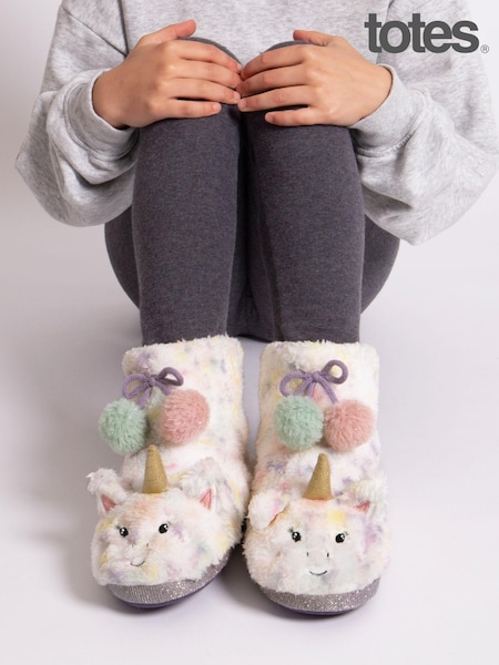Totes Childrens Totes Unicorn Faux Fur Winter Bootie Slippers (AC1155) | €28