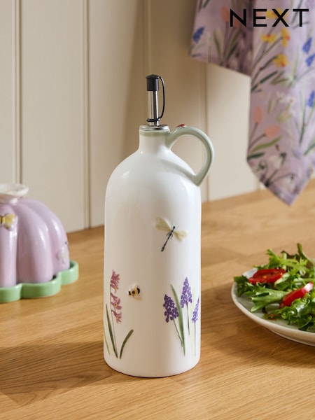 White Floral Wildlife Oil Bottle (AC1160) | €18