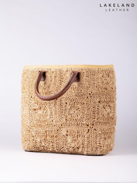 Lakeland Leather Cream Nina Straw Bucket Bag (AC1213) | €54