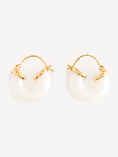 أبيض - Anni Lu Petit Swell Gold Tone Hoops (AC1219) | ‏349 د.إ.‏