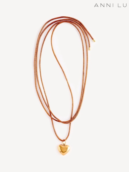 Anni Lu Brown Heart on a String Necklace (AC1234) | €83