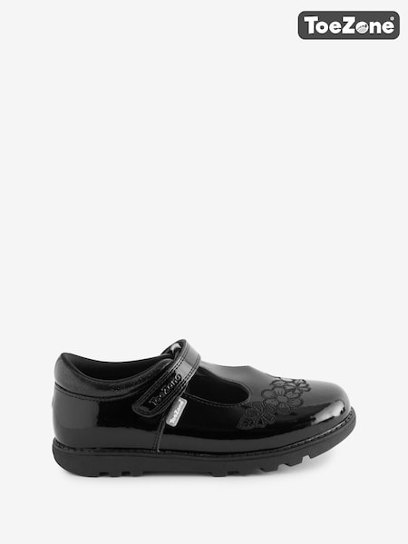 Toezone Flo Patent Flower School Shoes (AC1272) | €38 - €42