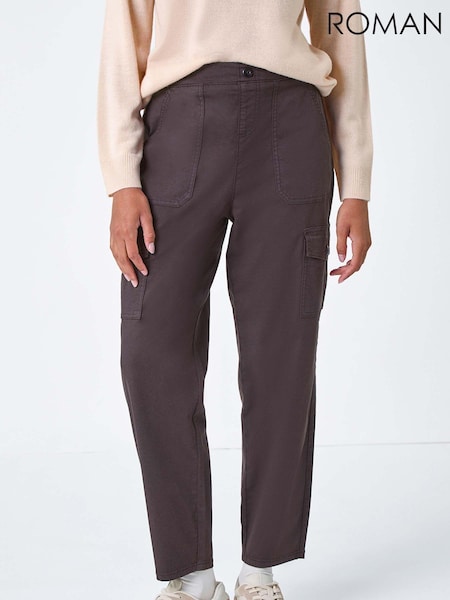 Roman Brown Casual Cargo Stretch Trousers (AC1276) | €51