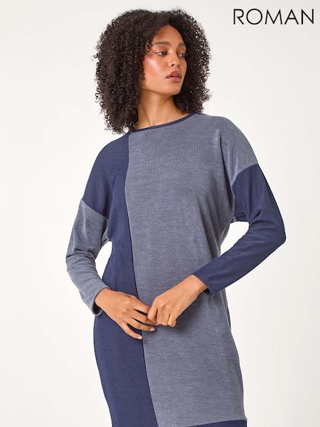 Roman Blue Colour Block Stretch Jumper Dress (AC1291) | 2,523 UAH