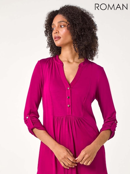 Roman Pink Button Detail Tunic Top (AC1307) | €50