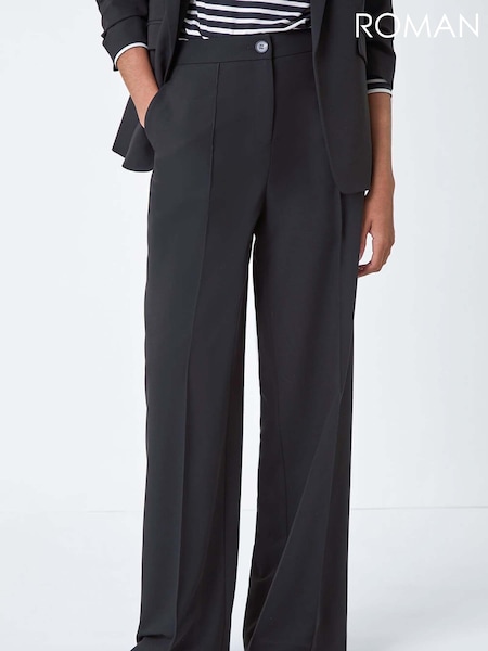 Roman Black Tailored Relaxed Stretch Trousers (AC1310) | €40