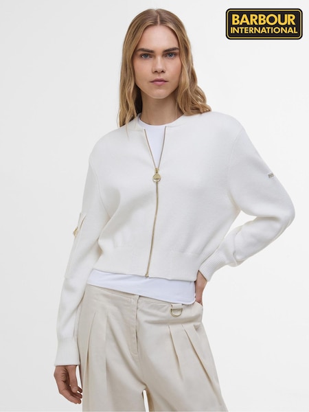 Barbour® International Natural 100% Cotton Priya Knitted Bomber Jacket (AC1360) | €64